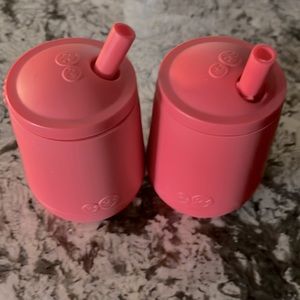 *Set of 2* EzPz Mini cups in coral